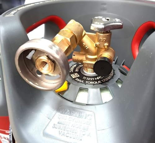 Adaptador para depósito de GLP DISH a rosca derecha de 3/4, para bombonas de gas con doble válvula, rellenable legalmente
