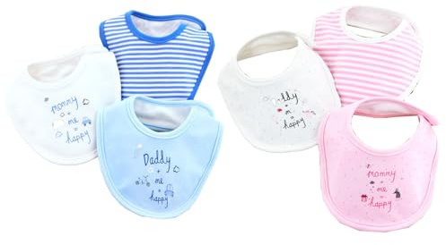 Oaygat Baby Bibs 6 Pack Dribble Bandana Bibs 100% Cotton Drool Bib Baby's 0-36 Months Child Bandana Bib Soft and Absorbent With Snaps for Infants Feeding Teething Drooling
