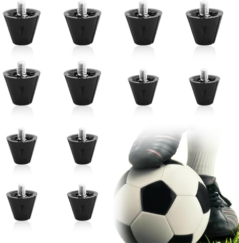12 Stück Schraubstollen für Fussballschuhe 13/16 mm, Schraubstollen Fussball, Nylon Fußballstollen, Fußballschuhe Ersatzstollen mit Ihrem Konischen Anti-Rutsch, Verbessert die Bodenhaftung (Schwarz)
