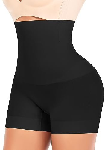 YARRCO Braga Faja Reductora Mujer Vientre Plano Invisible Faja Pantalon Adelgazante Braguitas Moldeadoras Shapewear Control de Abdomen Pantalones Cortos Sin Costuras (#2 Negro-Cintura Alta,M)