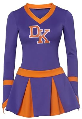 EURDFHY Uniforme de animadora Equipo de animadoras, lencería for chicas estudiantes, ropa actuación, camisa manga larga, falda competición, disfraz sexy for escenario(L)