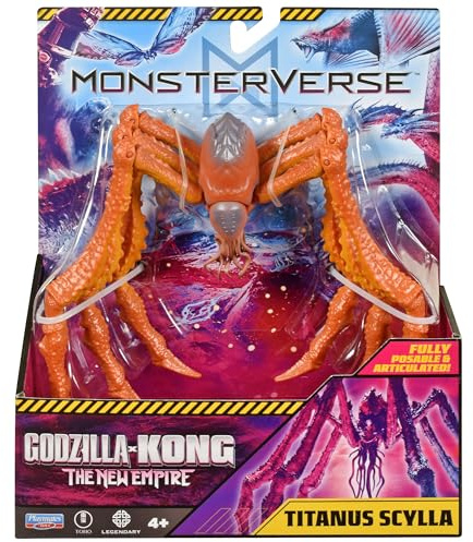 MonsterVerse Action figure di Titanus Scylla da 15 cm, in titanio altamente dettagliato, ispirato al film, con giunture, confezione Godzilla King of The Monsters - Età 4+