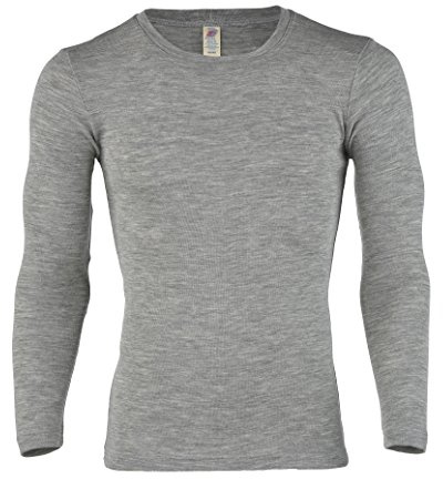 Engel Natur, Camicia/Canottiera da Uomo, 70% Lana (Biologica), 30% Seta (50-52 EU, Grigio Melange)