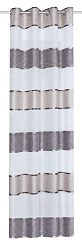 Home fashion Ösenschal Querstreifen, Polyester, Stein, 245 x 140 cm, 1 Einheiten