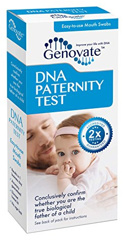 Genovate DNA Paternity Test - Results in 1-2 Days - 99.999%+ Accuracy - Home DNA Test Kit for Child and Father - All Fees Included
