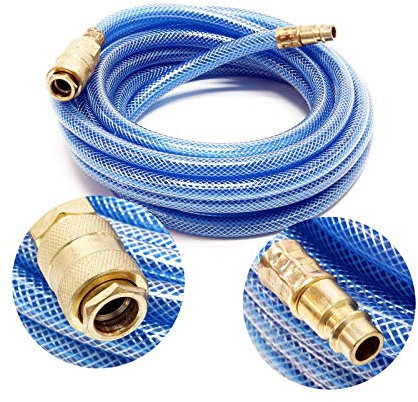 Manguera aire comprimido PVC 5m Tubo compresor Manguera entretejida Acople rápido EU Aire a presión