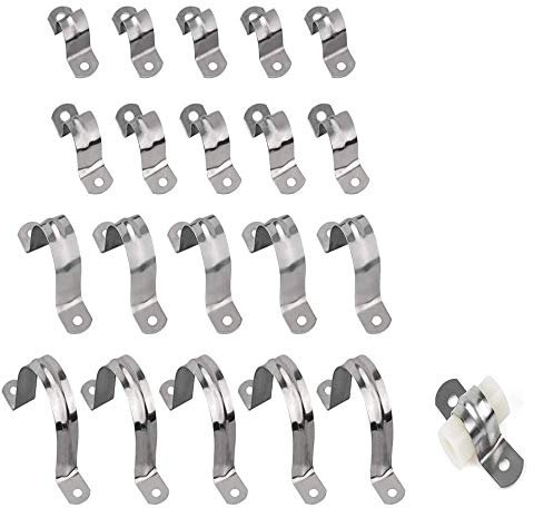 304 Stainless Steel U Shaped Pipe Straps - 16, 20, 32, 50mm Saddle Clips - 20 Pcs