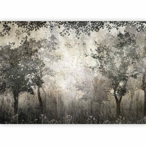 murando Fotomurales Autoadhesivo Árboles 392x280 cm Papel Pintado Decoración de Pared Murales Pegatina decorativos adhesivos 3d Fotográfico Bosque Paisaje Hojas gris b-C-0997-a-a