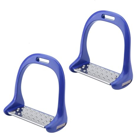 Cyrank da 1 Paio di staffe a Cavallo, Pad di staffe in Alluminio, staffe a Sella Leggermente in Sella Non Slittamento per Sella con Tappetino per i Cavalli per Sport equestri (Blu)
