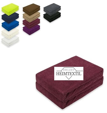 EXKLUSIV HEIMTEXTIL Doppelpack Marke Frottee Spannbettlaken Bordeaux 90 x 200 cm