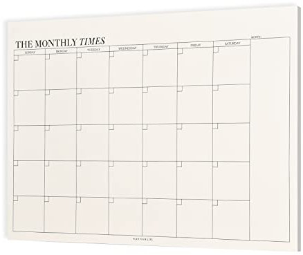 Monatsplaner Block, Habit Tracker, 60 Blatt 24,5 x 17,5 cm, Terminplaner mit To-Do-Liste ohne Datum, Monthly Planner Monatsübersicht, Einkaufsliste, Tagesplaner für Schule Büro Haushalt