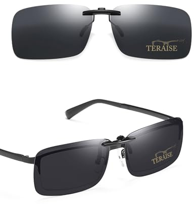 TERAISE Gafas de sol con clip polarizadas sobre gafas recetadas anti-Glare UV400 para hombres para mujeres conduciendo deportes al aire libre