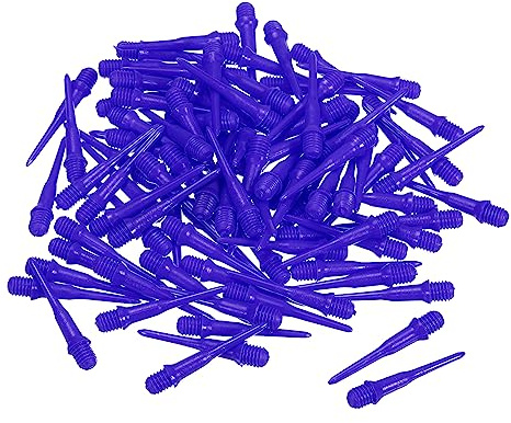 PATIKIL Plastic Dart Tips, 100 Pack 2BA Thread Soft Dart Tips Plastic Tip Soft Tip Dart Accessories, Blue