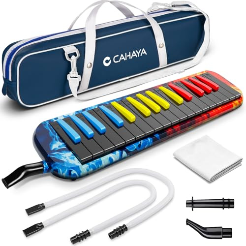 CAHAYA Melodica Piano Keyboard 32 Colorful Keys with Case for Beginners