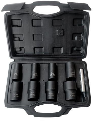 Tongboke 9-Pack Nut Extractor Kit, Screw Nut Extractor, Wheel Lock Removal Kit Hardware Tools for Removing Damaged, Dead, Rusty, Round Bolts, Nuts and Screws