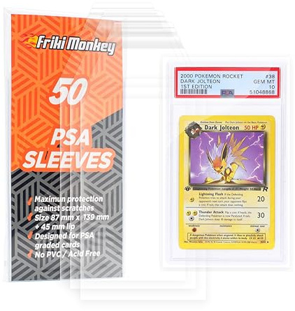 Carte Sleeves per PSA Slabs - Custodie per Lettere Graduate e Slab PSA, CGC, PCA - Dimensioni 87 x 139 mm - Confezione da 50