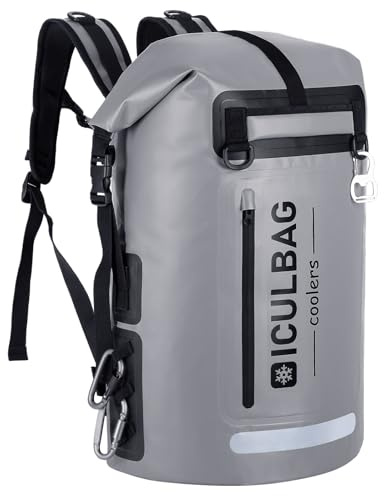 iculbag Insulated Backpack Cooler Leak Proof Waterproof 24 Hours Cooling 48cans Soft Cooler Bags Insulated Leak Proof Large for Camping Hiking Picinic Travel Beach Kayak Lunch Bags for Men Women 35L