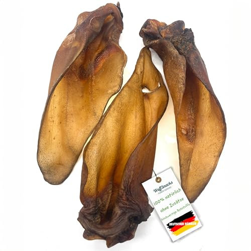 Rinderohren mit Muschel für Hunde | 25 Stück | natürlich und hochwertige Rinderohren | fettarm & proteinreich | Kauartikel zur Zahnpflege von Wuffsnacks