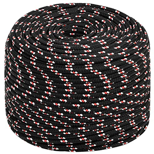 Iiaky Cuerda de Barco Polipropileno Trenza Cuerda Plomo Negra Bobina De Cuerda De Nylon 10 mm 25 m
