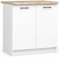 BDW - Küchenschrank - Schrank Küche mit Türen und Arbeitsplatte - Schrank 80 cm breit, 85 cm hoch - Küchenschränke Einzeln, Küchenmöbel Einzelteile (Weiss)