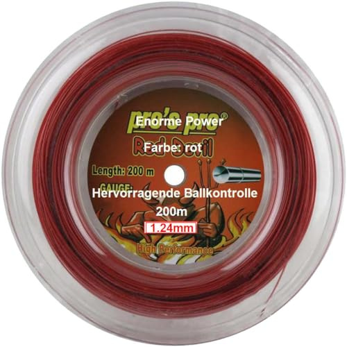 Generisch Cuerda de tenis roja 200 m 1,24 mm