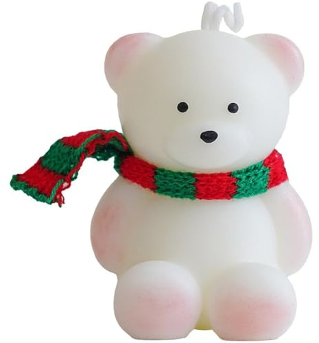 Ericetion Bougie Parfumée en Forme D'ourson, Bougie Décorative en Cire De Soja Aux Arômes De Fruits pour Table, Bougies D'aromathérapie, Cadeaux Parfaits pour Fête des Mères Pâques pour Les Femmes