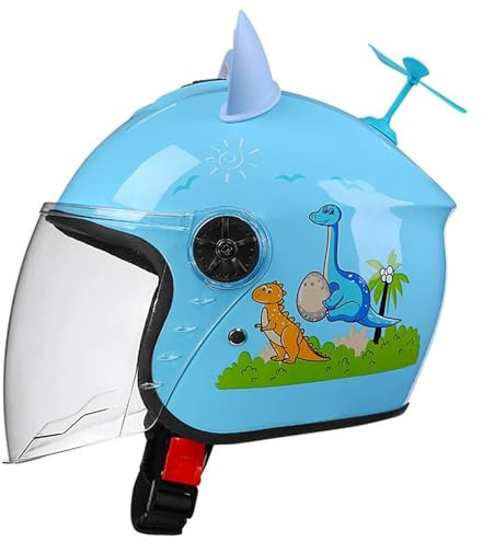 Casco Moto Jet Per Bambini Con Visiera Casco Moto Mezza Faccia 3/4 Casco Per Ragazzi E Ragazze Ciclomotorecaschi 3-14 Anni Omologato ECE B,48-55CM