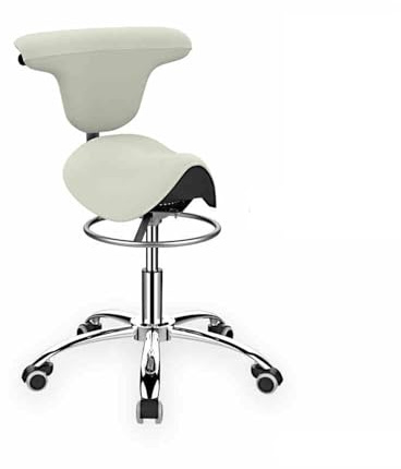Sadelpall, Lyftbar Snurrpall, 360° Ortopedisk Stol Med Remskivor, For Hem/kontor/skönhetssalong, Lätt Att Montera(White)
