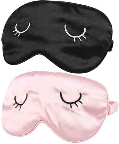 2 Masques de Sommeil pour Dormeurs sur le Côté, Masque de Sommeil Femme Adulte, Masque de Nuit Rigolo, Masque de Sommeil Doux et Réglable pour Hommes et Femmes, Voyage, Avion