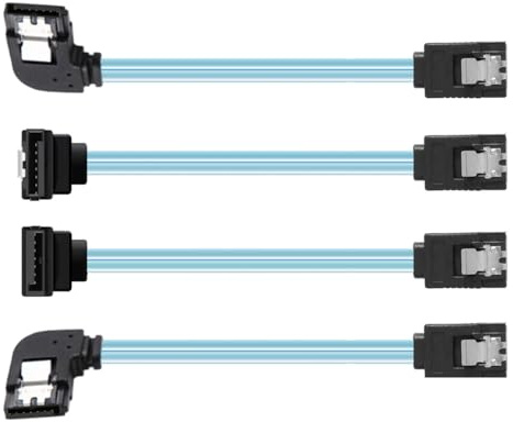 CY Cable 4pcs/lot 90 Degree Angled Type Internal 4-SATA Host to 4SATA 7pin Target Disk 6Gbps Data Server Cable 25cm