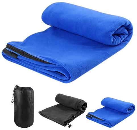 GHUAP Sac Couchage Adulte, Drap de Sac, 180×80cm Sac de Couchage pour Camping, Voyage, Sac de Couchage avec Sac de Rangement, Doublure de Couverture de Camping avec Fermeture Éclair (Bleu)