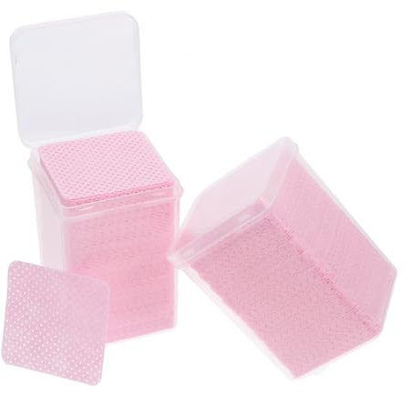 IMUSINICE 2 Stück Packung Nagellackentferner Tücher mit Aufbewahrungsbox Saugfähige Baumwoll Nagelreinigungstücher für Gelnägel Praktische Abschminktücher für Unterwegs Weich