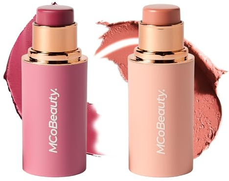 MCoBeauty - Baby Face Multiuse Cream Stick Bundle of 2 - for Lips and Cheeks - Blush Stick in Charley & Lucy Shades - Contains Moisturising Jojoba Seed Oil, Coconut Oil and More