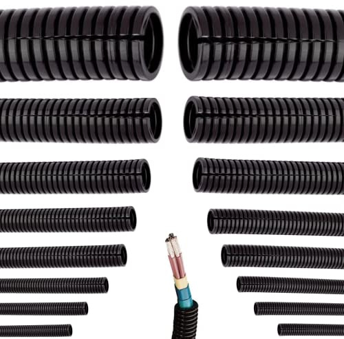 Megaastore Universeller Flexibles Wellrohr | Länge: 5 10 25 oder 50 m Kabelschutz Schutz Rohr Geschlitzt Auswahl: (Ø 19 mm innen/Ø 25 mm außen / 25m Meter)