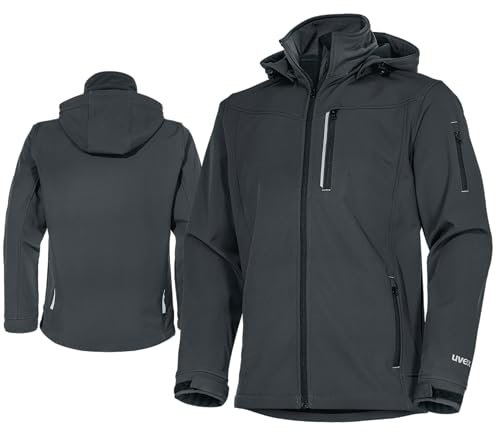 Uvex tune-up Softshell-Arbeitsjacke - für Herren - Outdoorjacke - Schwarz - Gr. L