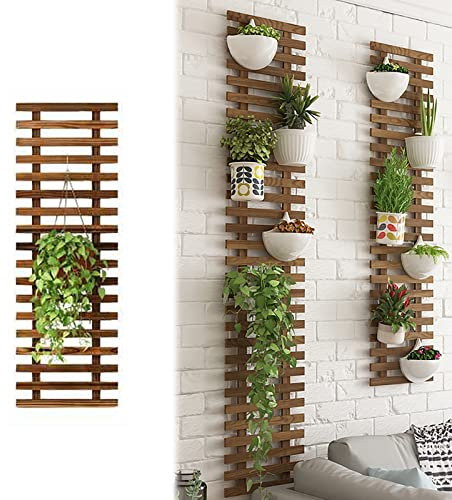 Enrejado de Valla para Plantas Trepadoras, Pantalla de Visualización de Plantas, Enrejado de Madera para Jardín, Soporte de Celosía, para Maceta Colgante Decoración (90x29cm/35.4x11.4in)