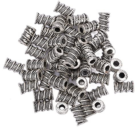 50 Stück Wikinger-Bartperlen, Röhrengewinde, Zum Selbermachen, Moderate Größe, Legierungsmaterial, Bequeme Kanten, Haarperlen