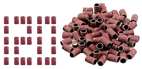 Jaimela 100 ​Pièces Embouts de Ponceuse Embouts, #120 Manchons de Ponsage pour Polir des Ongles, Bandes de Ponçage pour Manucure Pédicure