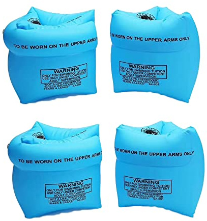 Kids Safety Swim Arm Bands Inflatable Swim Roll up Arm Bands Swimming Pool Floats Sleeves Water Wings Arm Ring Tube Armlets Swimming Training Aids