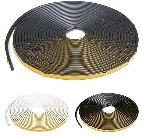 HEXIMO Flexible Zierleiste selbstklebend anthrazit - PVC Dichtung für Küchen Herd Arbeitsplatten Waschbecken Badewanne Dusche Abschlussleiste Modell: SFL-1-anthrazit 12x6 mm (1 Rolle / 10 Meter)