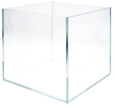 VIALIA Würfel Aquarium aus Weißglas 35x35x35 cm, 42 Liter, Glasbecken für Fische und Wasserpflanzen, Aquarium Becken stoßfest
