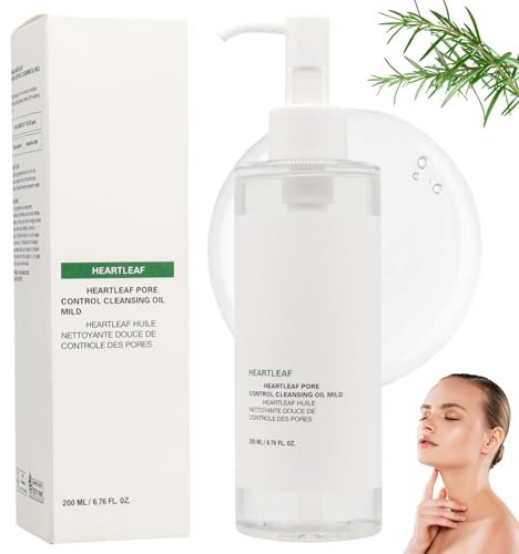 Heartleaf Porenkontroll-Öl, Heartleaf Pore Control Cleansing Oil, Gesichtsreiniger für empfindliche Haut, Mitesser Entfernung, Make-Up Entferner, Tiefenreinigung, Gesichtsreiniger (200 ml)