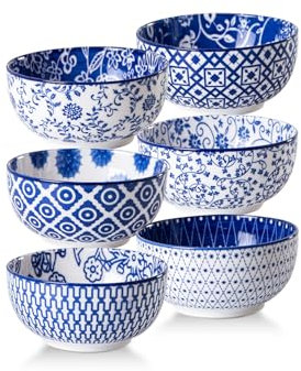 Cerkik 11 Oz Ceramic Small Dessert Bowls Set of 6