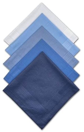 huiyoujiu 5 Pcs Men's Handkerchiefs - Soft Gents Hankies Set, Men's Pocket Square Handkerchief, Square Handkerchief, Classic Hankie for Celebration, Grooms, Prom, Party, Weddings