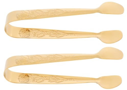 LABRIMP Set Di 2 Pinze Per Ghiaccio in Acciaio Inossidabile Con Motivo Mini Pinze Per Cubetti Di Zucchero Per Il Tè Eleganti Pinze Per Servire Salumi
