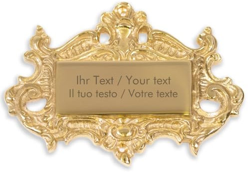 Placa de latón con grabado personalizado, superficie de grabado de 80 x 35 mm, placa para puerta, timbre de latón con sus propios textos