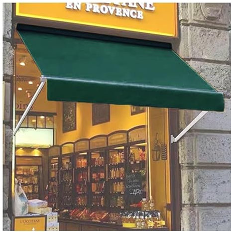 PFCDZDU Retractable Door Window Awning, Droop Arm Manual Canopy Crank Handle, Polyester Fabric Sun Shade Shelter With Aluminum Frame For Patio Balcony Outdoor(130x120x120cm)