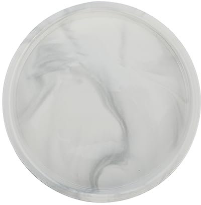 LIFKOME Plateau En Céramique Marbrée Nordique Pour Bijoux Et Rangement, Assiette Ronde De 7 Pouces Gris, Décoration Maison Et Organisation Salle De Bain