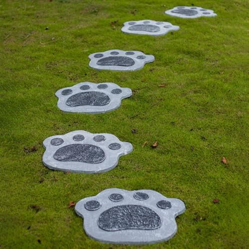 SBJKLYRN Pietra calpestabile da Giardino， Pietre Decorative for Esterni Bear Paw Styling, graziose Pietre Decorative for Il Giardino, Adatte a Tutte Le Stagioni(6PCS)