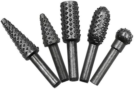 Lilalemon 5pcs Tungsten Carbide Steel Double Cut Rotary Burrs Set for Rotary Tool with 1/8 inches Shank, Fits for Grinder Drill, DIY WoodWorking Carving, Metal Polishing, Engraving, Drilling